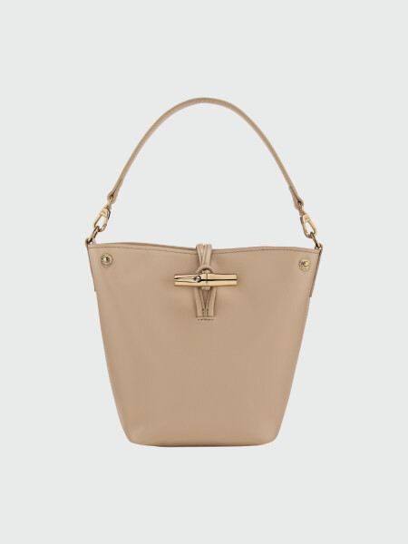 Longchamp - Bolso bandolera de cuero, Le Roseau Sleek Beige