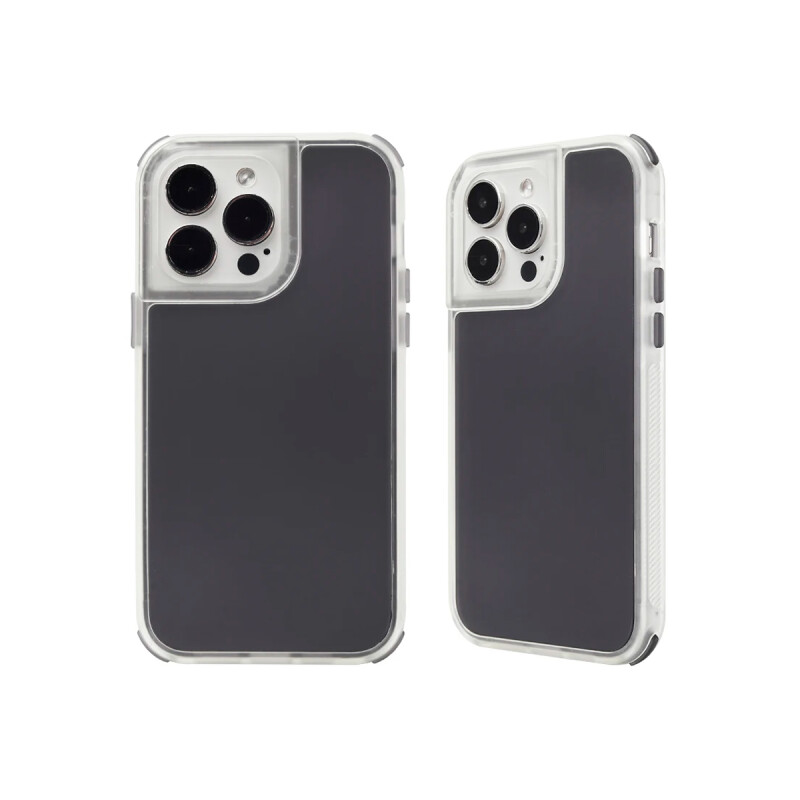 Protector iPhone 15 Pro Max rígido transparente color negro Protector Iphone 15 Pro Max Rígido Transparente Color Negro