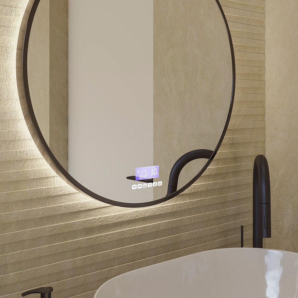 ESPEJO HELEN PLATA MATE 60cm.LUZ NEUTRA+TOUCH Espejo Helen Plata Mate 60cm.luz Neutra+touch
