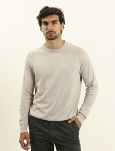 470450 SWEATER HARRINGTON LABEL Beige Melange