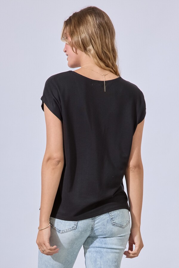 Blusa Esc V NEGRO