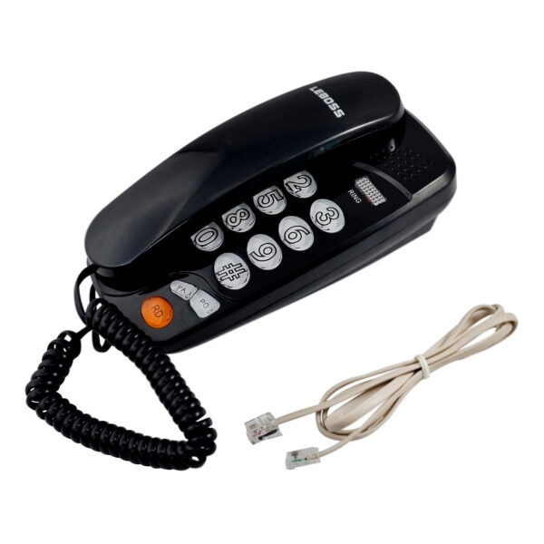 Telefono Fijo De Mesa O Pared Base B636 Numeros Grandes Variante Color Negro