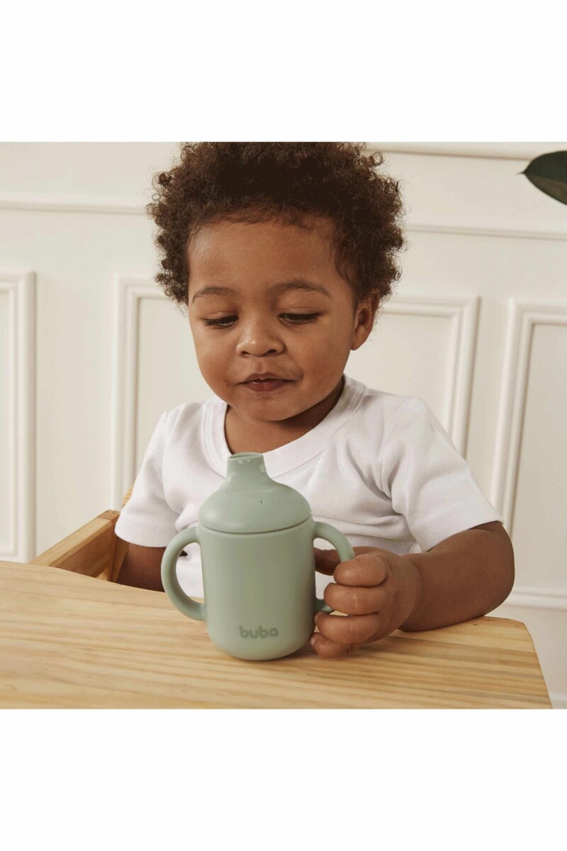 Vaso silicona con asa - verde 