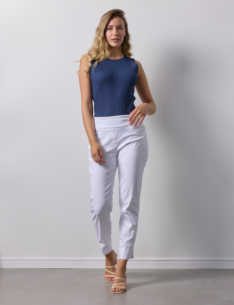 Pantalon Pull On Ankle - Blanco 