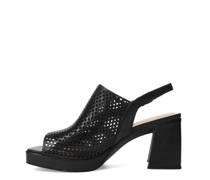 Sandalia con taco alto y plataforma Preto