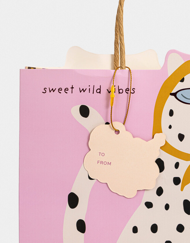 Accesorios Regalos Lúdico Bolsa De Regalo Mediana Con Borde Troquelado - Rosa Claro