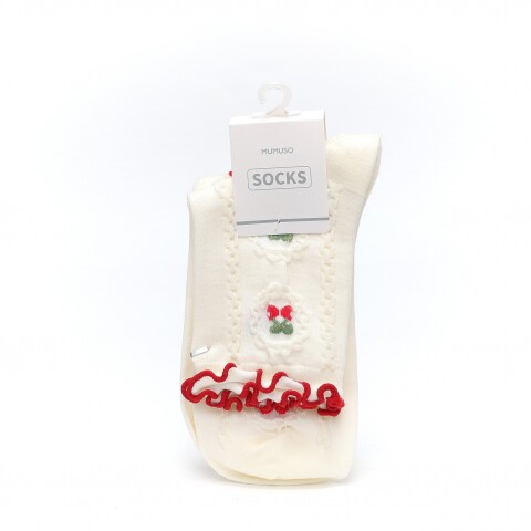 CALCETINES DEPORTIVOS DE TEJIDO JACQUARD PARA MUJER (CEREZA/2 PARES/BLANCO) CALCETINES DEPORTIVOS DE TEJIDO JACQUARD PARA MUJER (CEREZA/2 PARES/BLANCO)