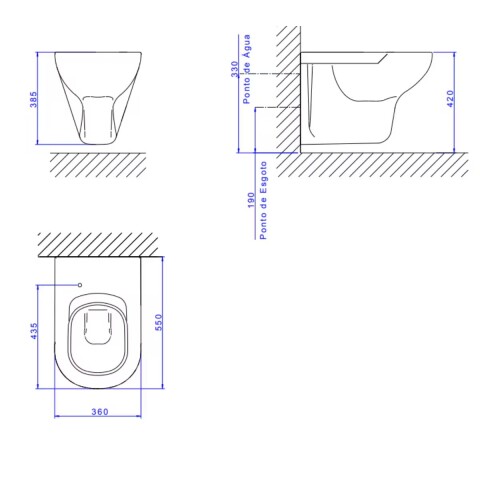 Inodoro corto suspendido Vogue Plus blanco Inodoro Corto Suspendido Vogue Plus Blanco
