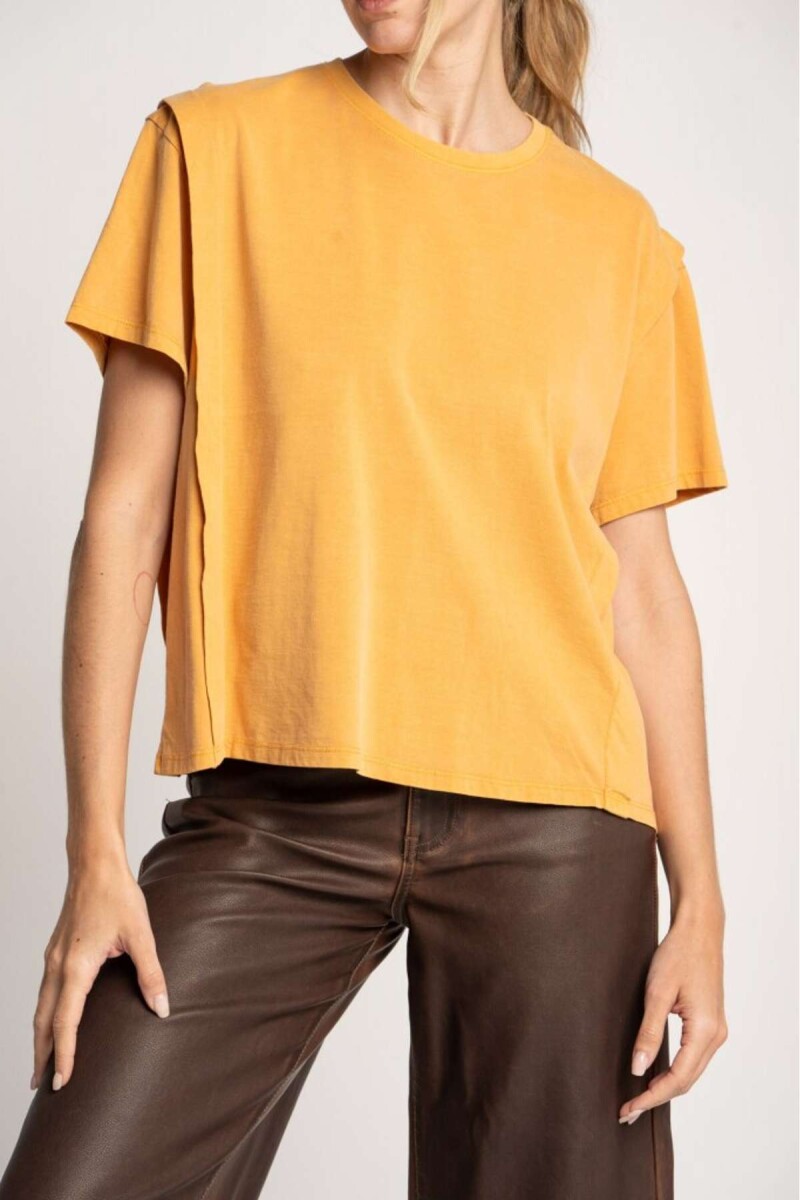 Remera Algodón Mamga Corta - Amarillo Mostaz 