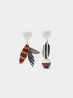 Pendientes Asimétricos Con Cuentas Multicolor multicolor