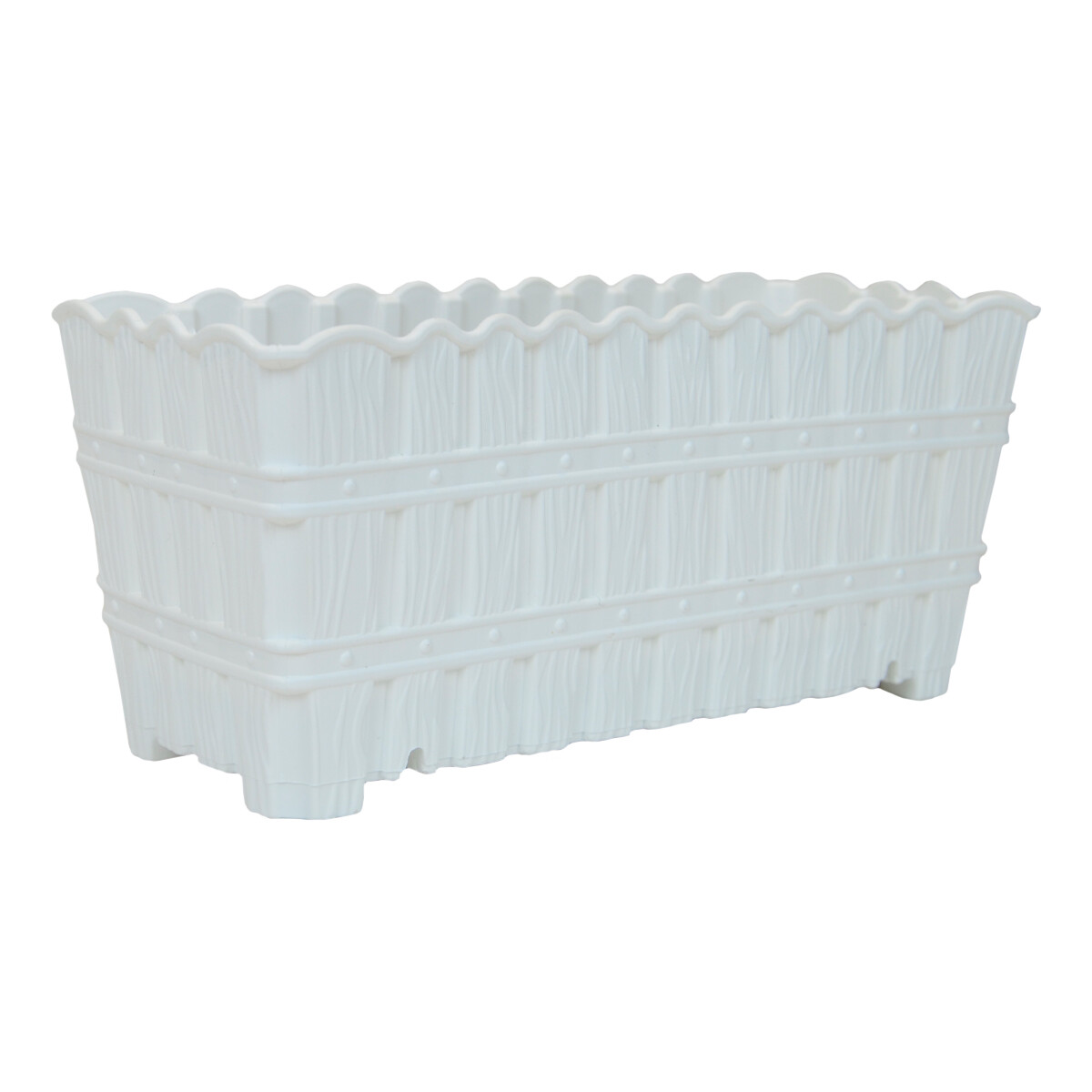 Maceta de balcón 30 cm simil bambú - BLANCO 
