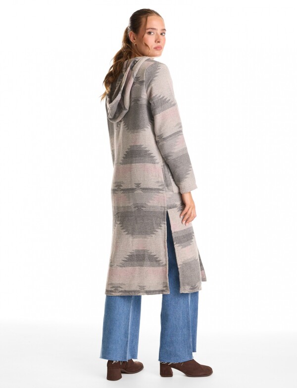 Cardigan Con Capucha GRIS/MULTI