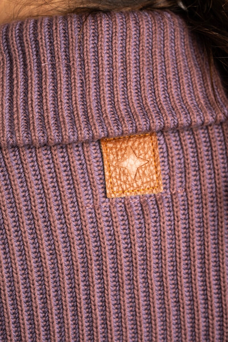 Campera Tejida Algodón Malva