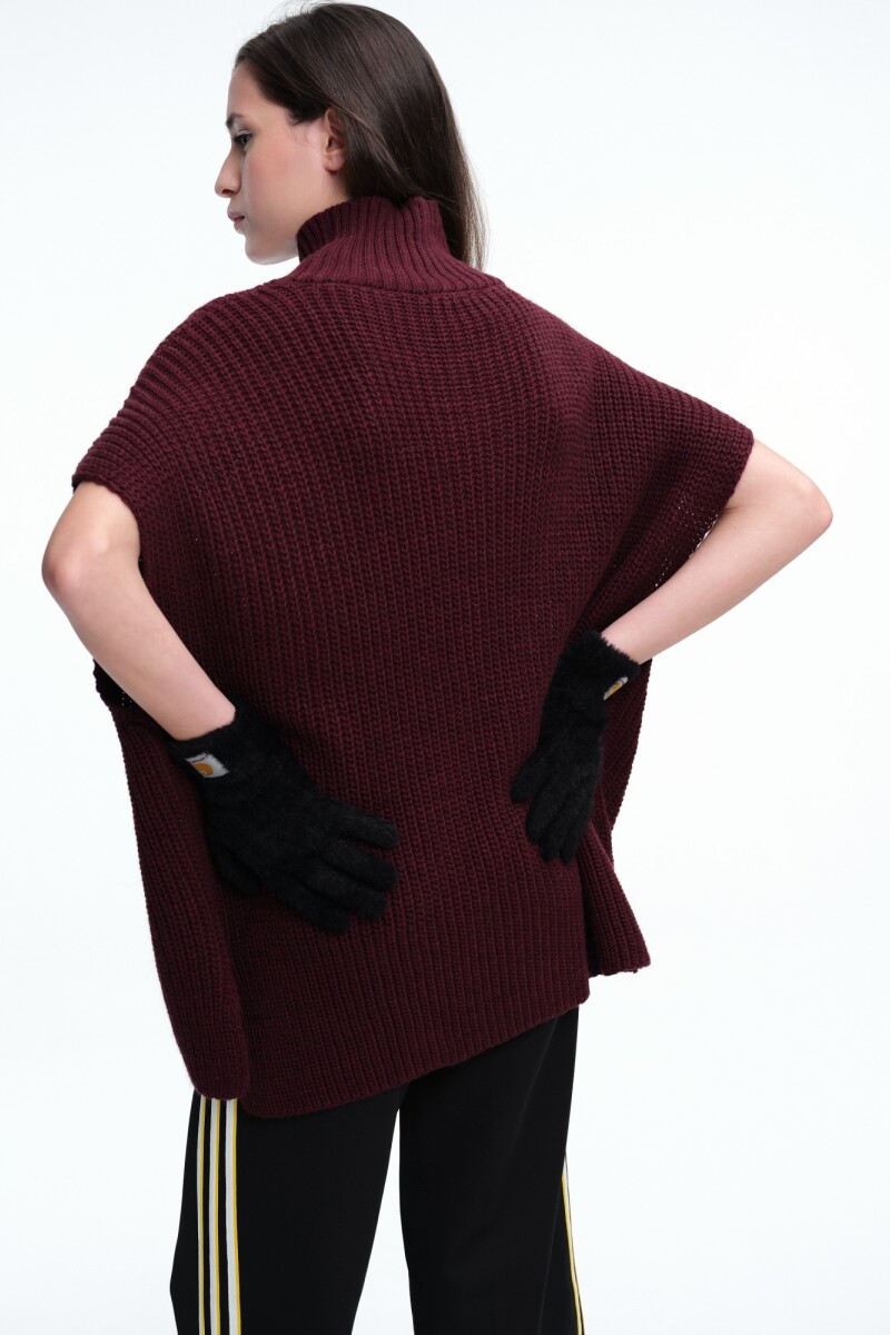 CHALECO PONCHO Bordo