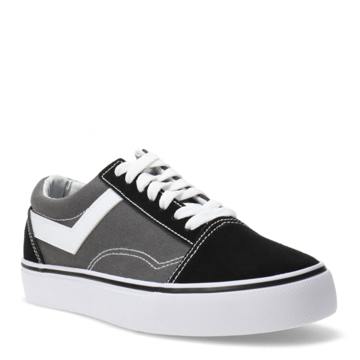 Championes de Mujer Pony Old School Canvas Bajo Dama - Gris - Negro 