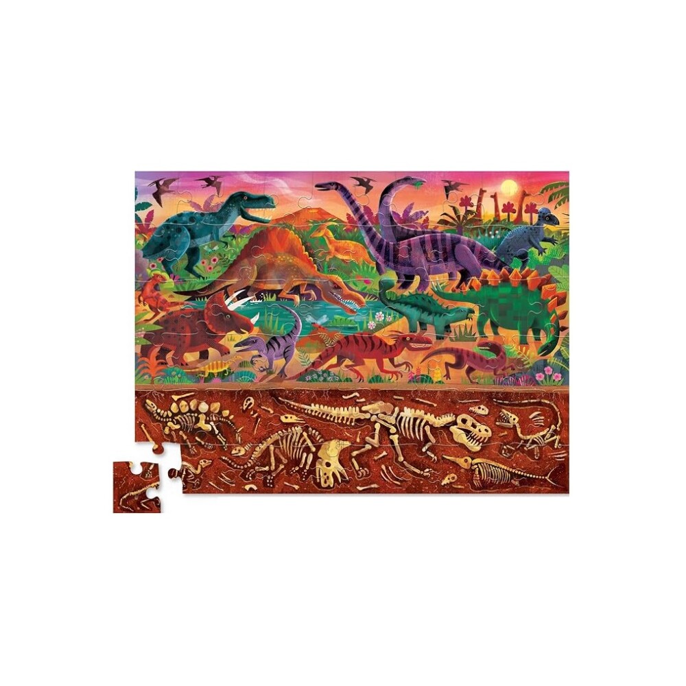 Puzzle Above & Below Dinosaurios 48 Piezas - Crocodile Creek JUGUETE PUZZLE 48 PZAS ARRIBA/ABAJO DINOSAURIOS
