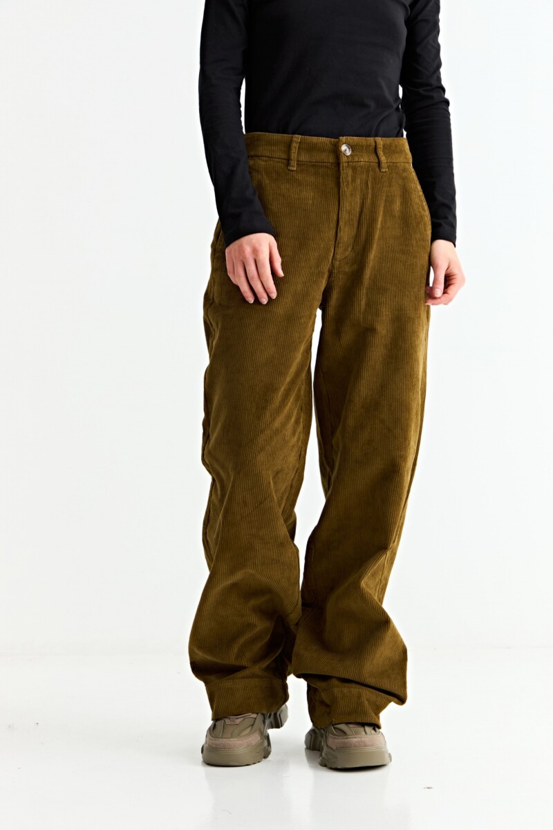 Pantalón pana wide leg OCRE