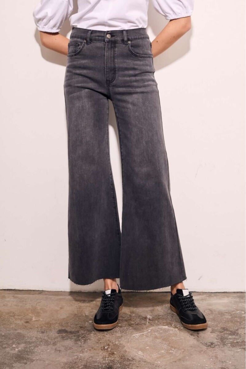 Jean Flared Wide Leg - Denim Gris 