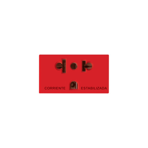Mód. tomacorriente universal c/2 tierras rojo-Ave C55240