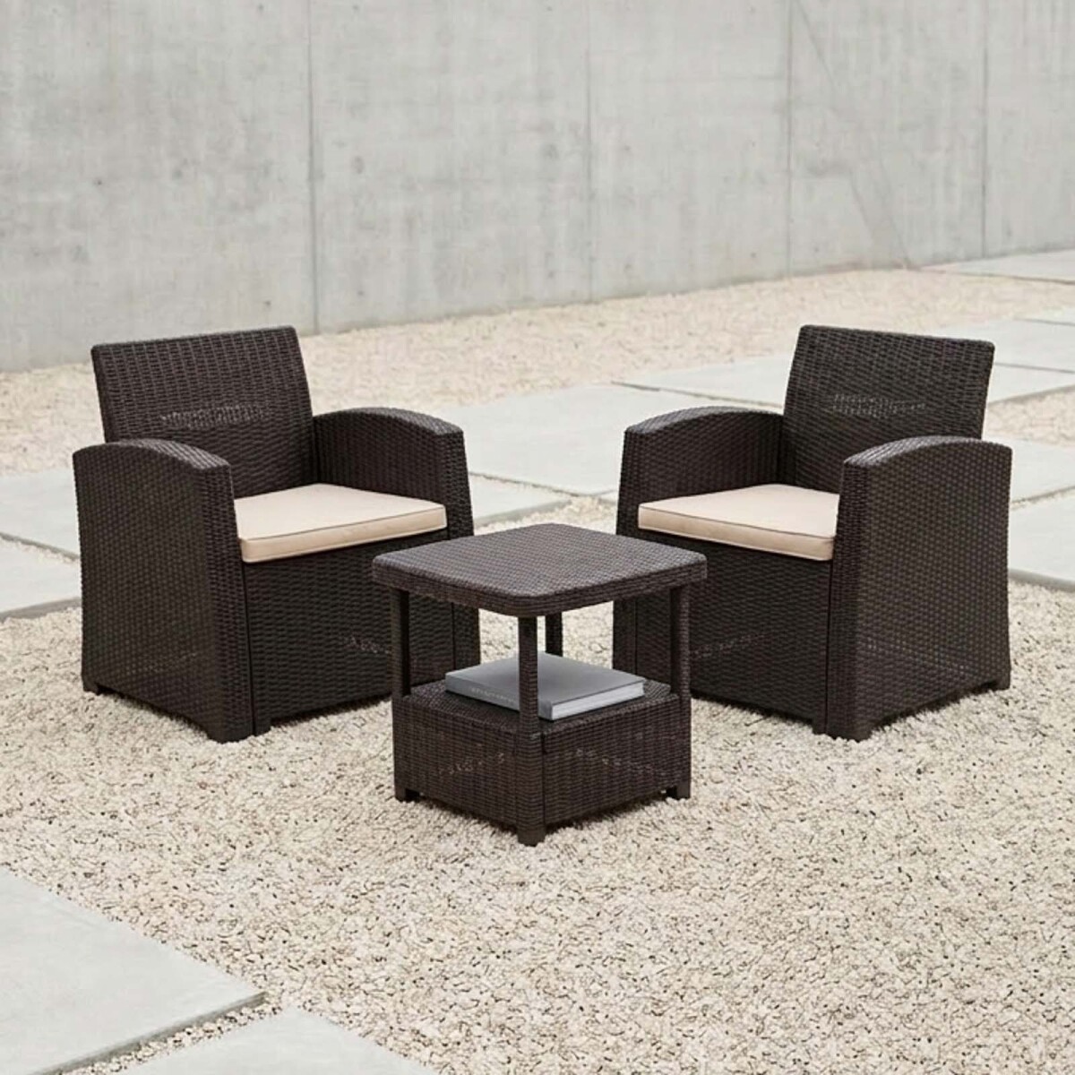 SET TERRAZA - POLIPROPILENO MARRON MADRID 