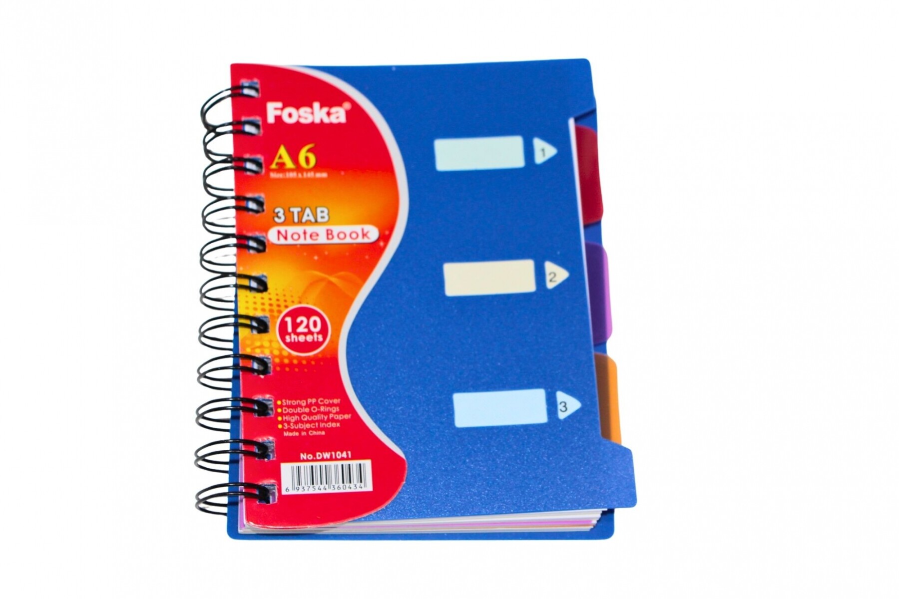 CUADERNO FOSKA TAMAÑO A6 CON ESPIRAL Y CON DIVISIONES 