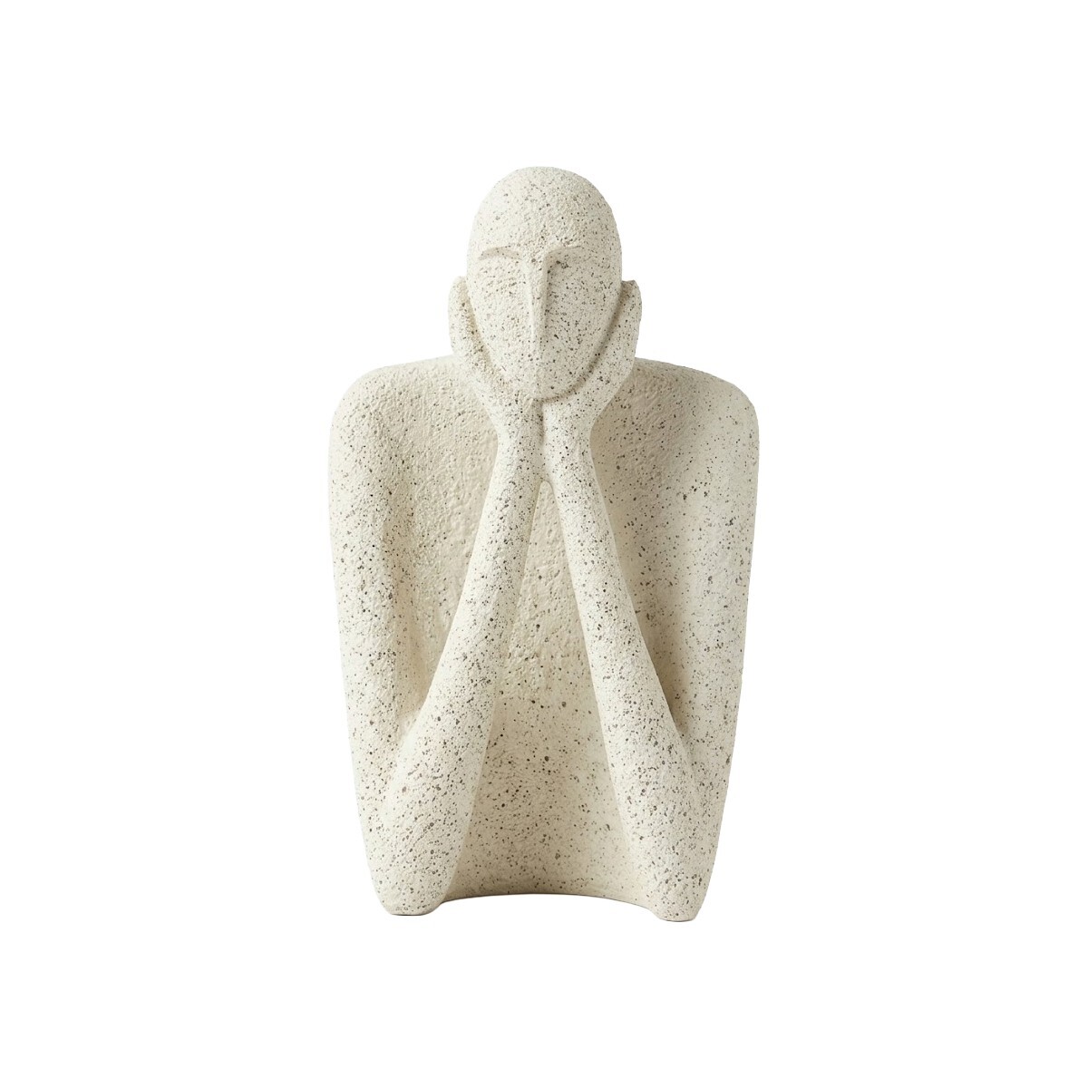 FIGURA PERSONA CERAMICA MARFIL 12X20CM 