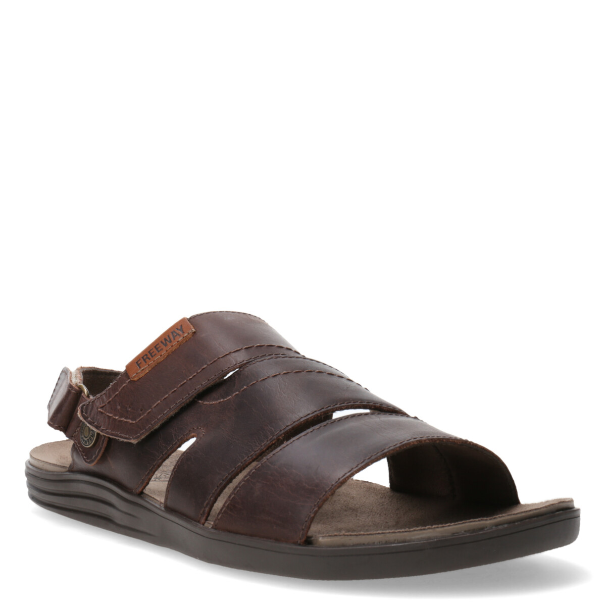 Sandalia de Hombre Freeway Casual - Marrón Chocolate (Cuero Graso) 