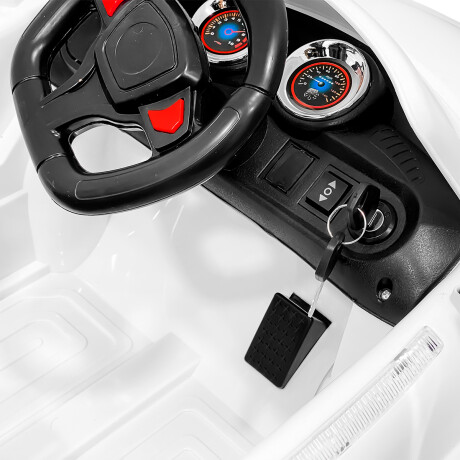 Auto A Batería 6v Control Remoto Luces Música Sonido Blanco