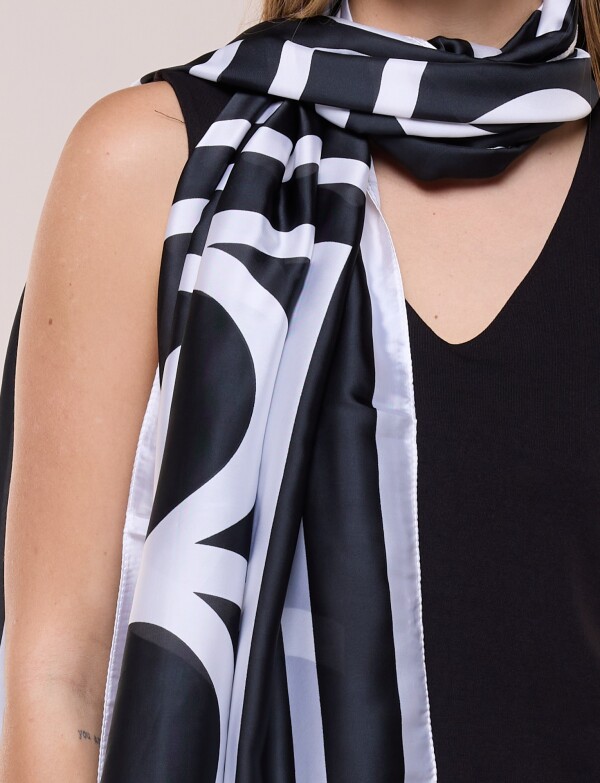 Pashmina Geometrica NEGRO/BLANCO
