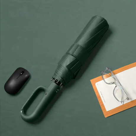 Paraguas plegable con mango clip redondo Verde