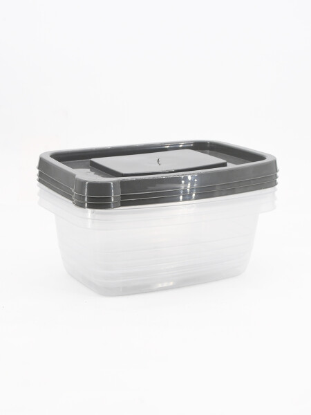 CONTENEDOR ALIMENTOS PACK X3 GRIS