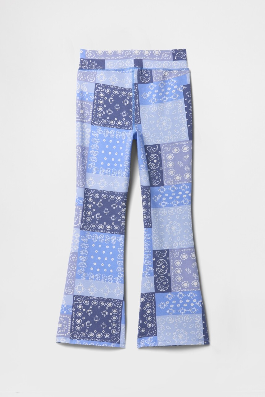 Calza Flare Niña Blue Bandana Print