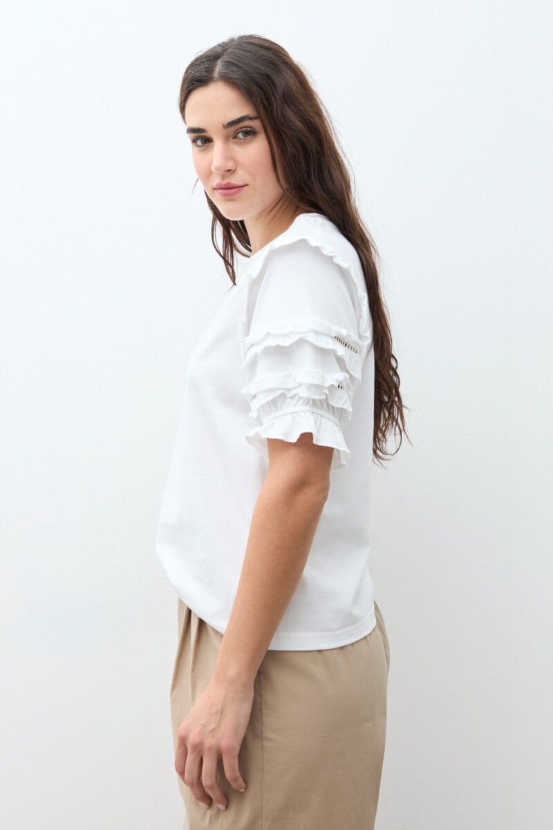 Remera mangas abullonadas blanco