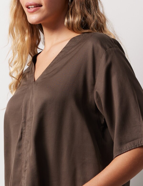 Blusa Lyocell MARRON