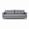 Sofa 4 cuerpos tela Gris Brillo con respaldo semi capitoneado Sofa 4 cuerpos tela Gris Brillo con respaldo semi capitoneado