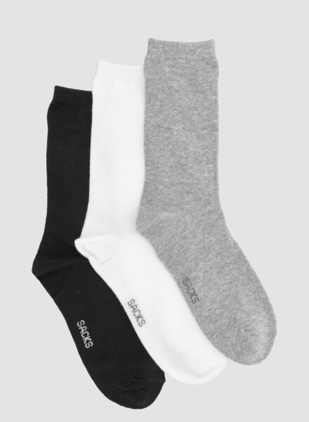 Pack de tres medias lisas. de algodón. en varios colores sur Variante 1
