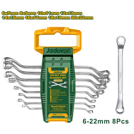 Set Llaves x8 CRV Estriadas Doble 6-22 Set Llaves x8 CRV Estriadas Doble 6-22