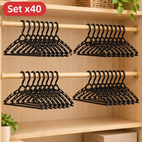Pack X40 Perchas plásticas NEGRO