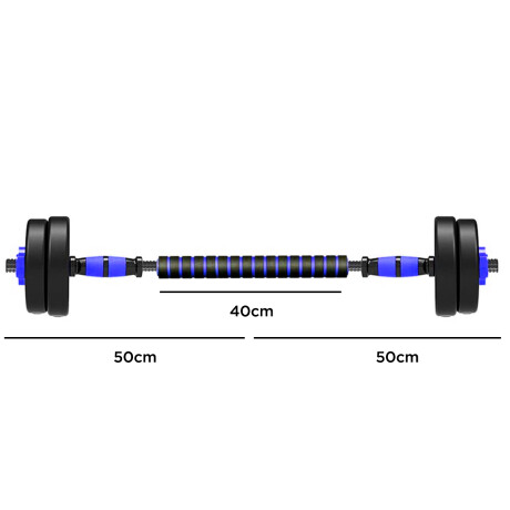 Set 2 Mancuernas + Barra 3en1 + 30kg Disco Pesa PVC Cmb000965