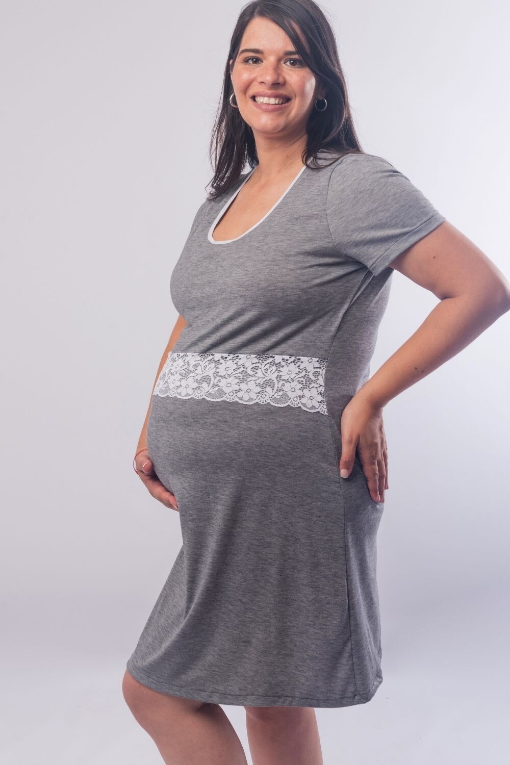Camisón Maternal Martina Gris