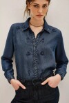 Camisa Metal Saree Azul