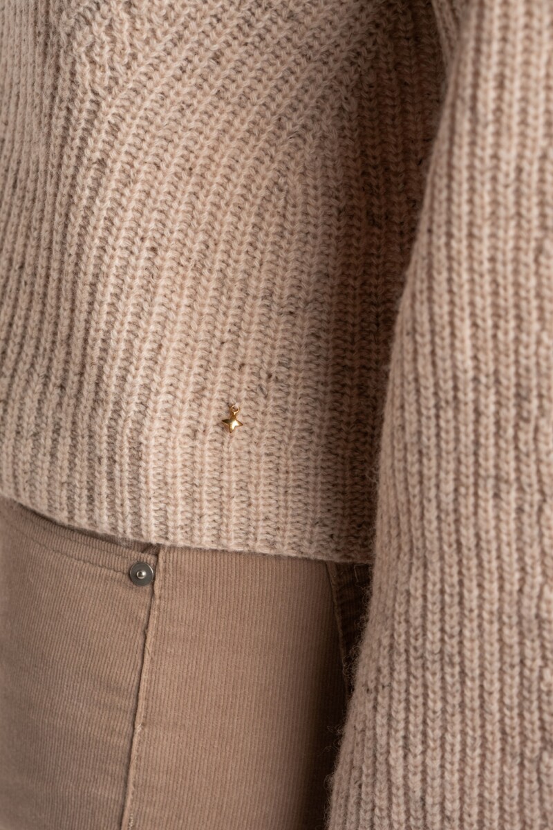 Polera Lana Beige Meñange