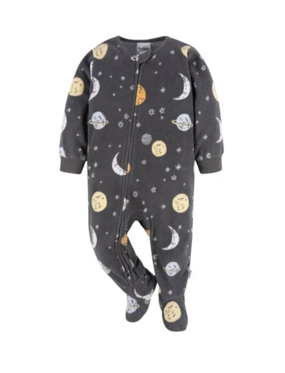 Pijama Micropolar con pie Gerber - Gris Planetas 
