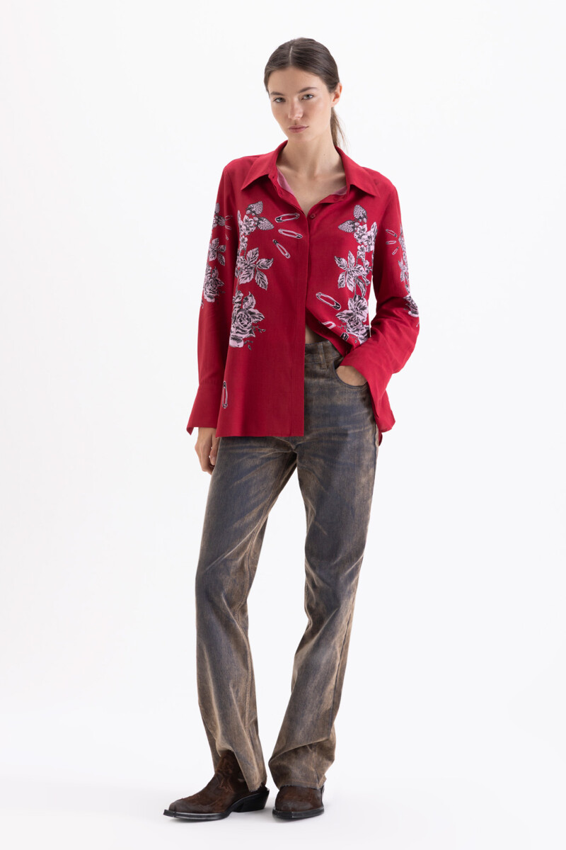 CAMISA SAFETY PIN Rojo