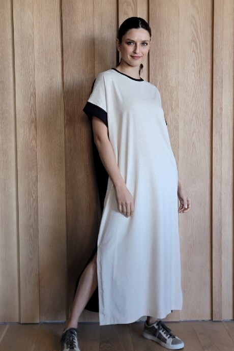 Vestido Agapanto Beige - Negro