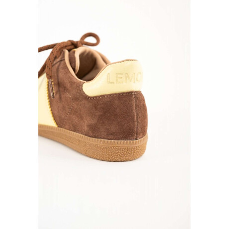 Zapatilla Gamuza Combinada Chocolate