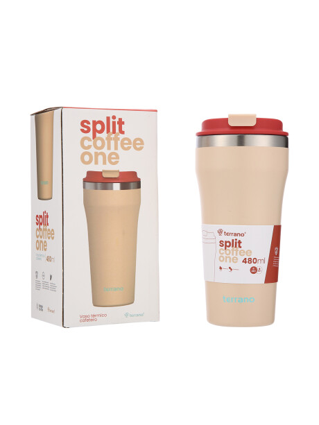 Vaso Térmico Café Split 480mL. Coral