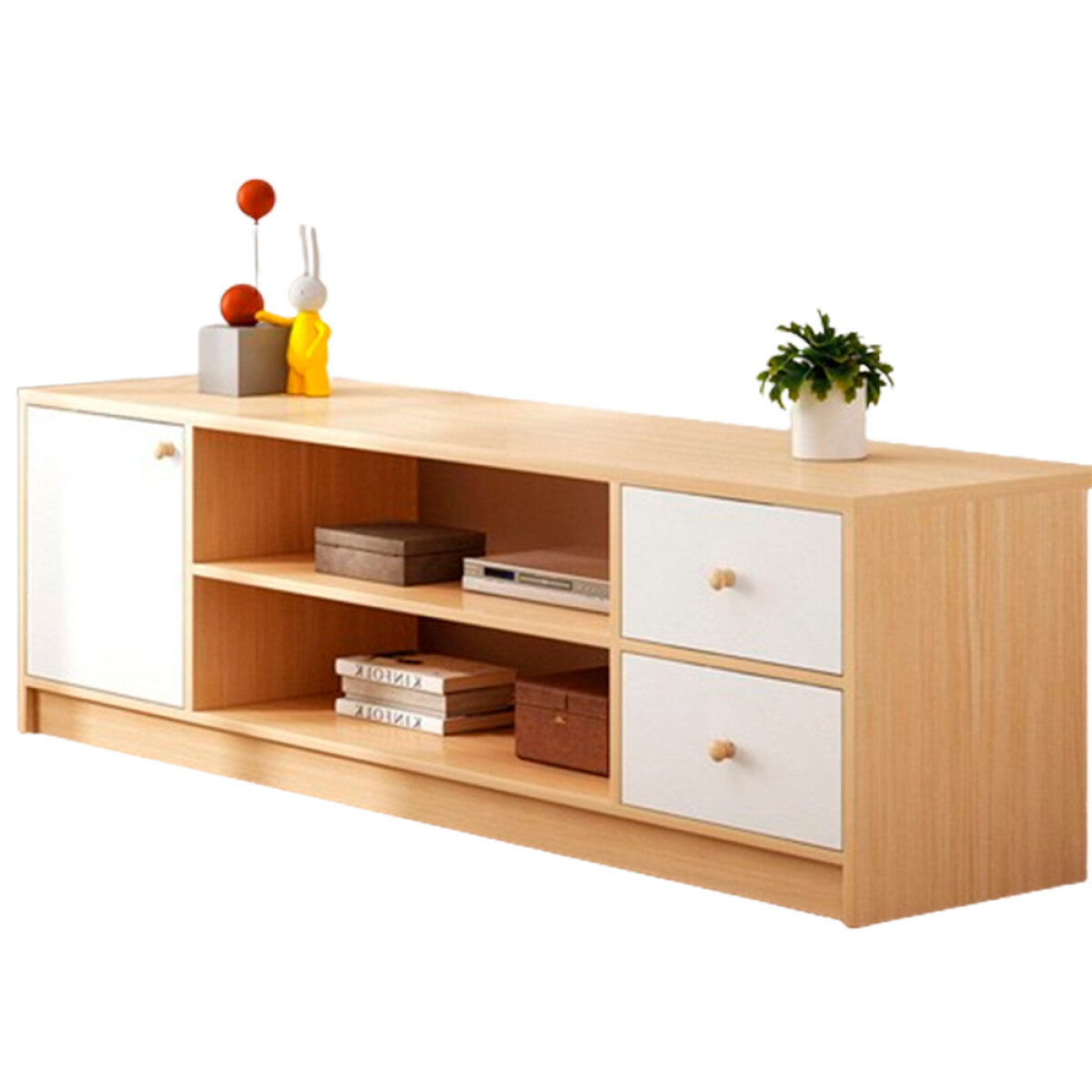 Rack TV Madera MDF 3 Cajones 2 Estantes 120cm 310-2 