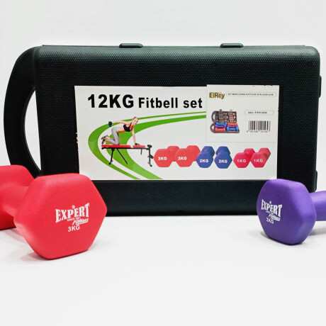 Set 6 Mancuerna Expert Vinilo 12kg Total C/estuche Fit013054