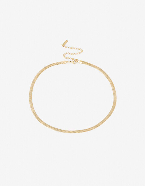 Collares Cortos Metal Collar Corto De Acero - Dorado